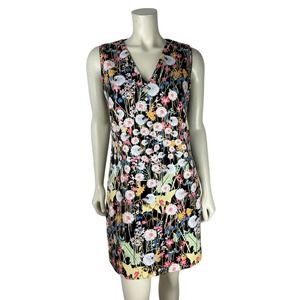 NEW Peter Pilotto Cady Floral Print Shift Dress 12 V-Stamp Dandelion Sleeveless